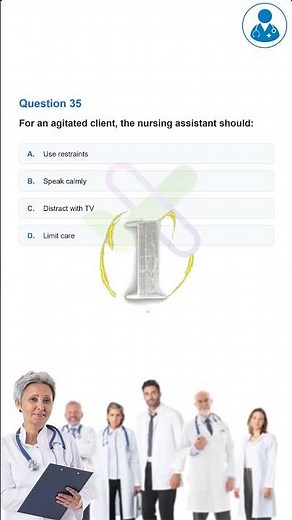 CNA Practice Test 2025 (Questions with Explained Answers 35/60 ) #shorts