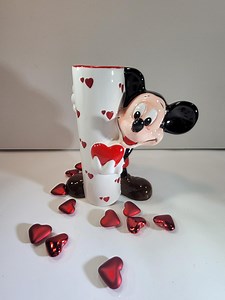 Mickey Mouse Valentine's Day Vase, Disney Applause, Ceramic - Etsy