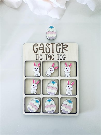 Easter Tic Tac Toe Game | Bunny Egg Christian Basket Filler - Etsy