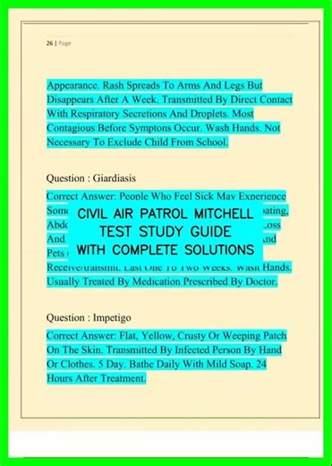 CIVIL AIR PATROL MITCHELL TEST STUDY GUIDE WITH COMPLETE SOLUTIONS video