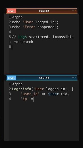 Logging-No-Logs-vs-Structured-Logging #php