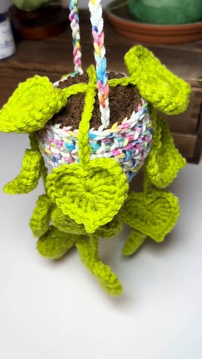 Crochet a string of heart hanging pot with me :) #crochet #plant #hangingplant #diy #handmade #crochetideas #crochetpatterns #stringofhearts #crochetaddict #crocheters #monstera #montera | Crochet Nature