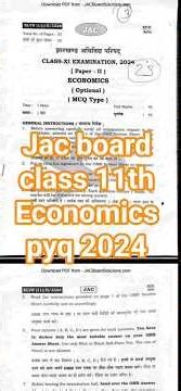 jac board class 11th Economics Pyq 2024 #shots # 2026