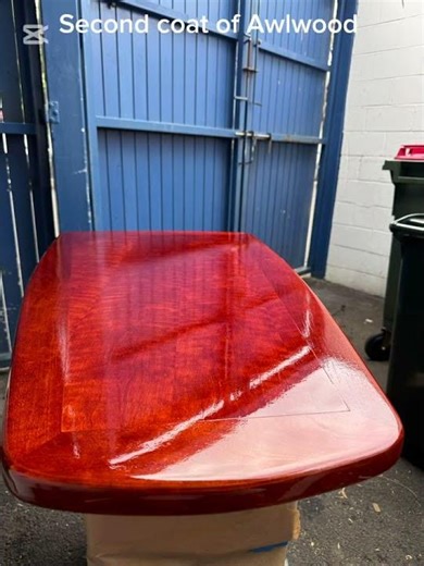 Riviera Yacht Table,AwlwoodGlos Varnish & workquip Spray Gun Marine Restoration