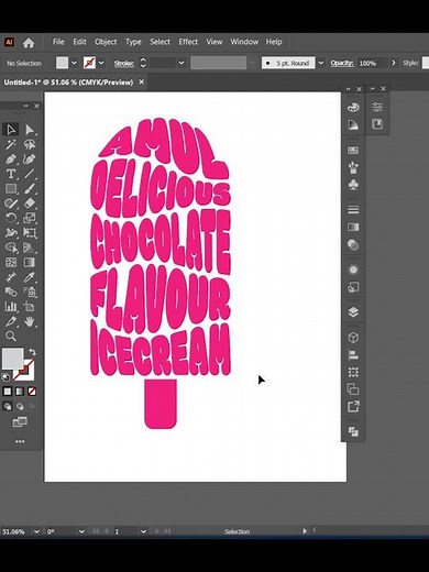 Ice Cream Typography in Illustrator 🍦by G.B.S Graphix #art #ytshorts #illustration