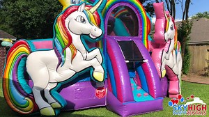 Enjoy the beautiful day with a Unicorn inflatable! | Sky High Party Rentals