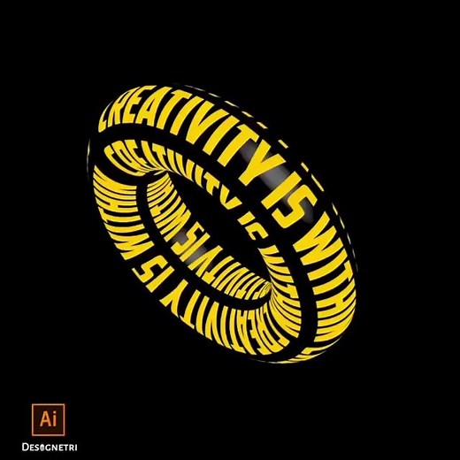 AI 3D圆环效果制作，大家喜欢可以点个赞哦！