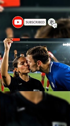 😱 SHOCKING! He kissed the referee after a Red Card?! #Shorts #Soccer