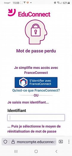 Je suis parent et j'ai oublié mon mot de passe educonnect.