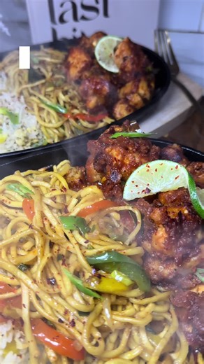 Delicious Chicken 65 Sizzler Recipe with Noodles