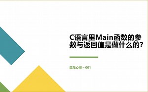 [菜鸟心得001] C语言里Main函数的参数与返回值是做什么的？