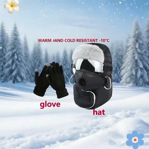 2pcs Windproof Fleece Lined Winter Cycling Set 🏍️ | Hat, Mask, Scarf & Goggles Lei Feng Cap Review