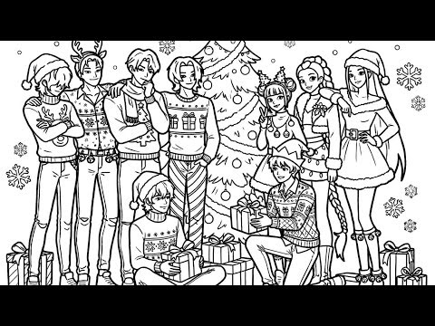 KPop Demon Hunters Christmas Coloring Pages - Girls vs Boys / Satisfying Coloring KPop Characters