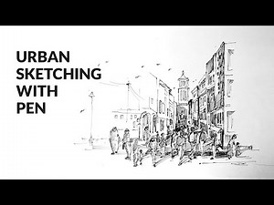 Perspective Drawing for Beginners: Sketching a Crowded street Scene - Drawing Tutorial.