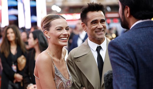 Margot Robbie's sheer dress and crystal G-string had Colin Farrell blushing