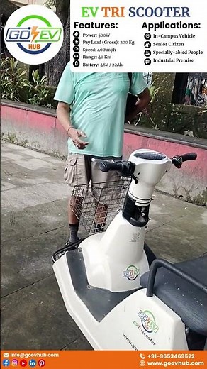 GoEV Hub EV Tri Scooter – Accessible, Electric & Eco-Friendly Mobility for Everyone