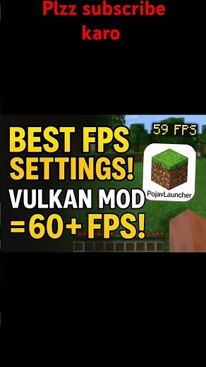 🔥Best Vulkan Mod FPS Settings for PojavLauncher! | Boost FPS in Minecraft Java 2025🔥#viralshorts