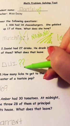 Grafonh Daniels Test #test #grading #correctingtests #school #asmrsou. | Jensen Miller