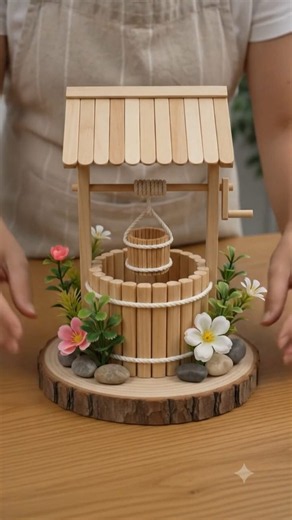 Building a Tiny Wishing Well From Craft Sticks