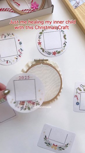 👀 Christmas Photos Ornament DIY Kit #embroidery #christmas #christmastime #christmaspresents #christmasornaments #handicraft #qthandmade | QT Embroidery