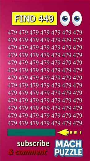 Find 449 where? | Brain Teaser IQ Test #shorts #different #puzzles #opticalillusion #quiz