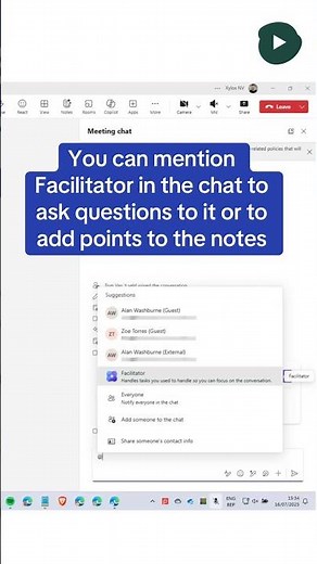 How to use Copilot Facilitator in a Teams meeting