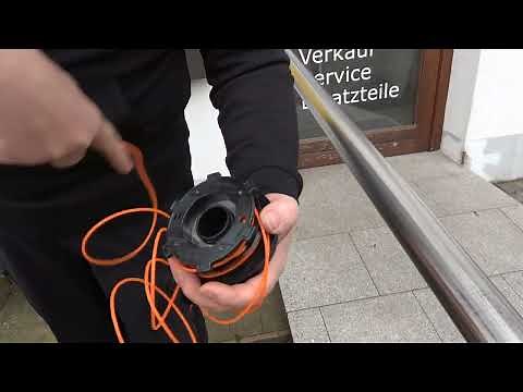 The new Stihl AutoCut trimmer head is presented, along with instructions on how to wind the trimm...