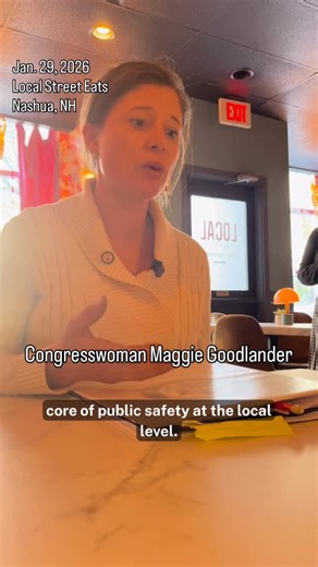 Ink Link News on Instagram: "(Part 2) Nashua Ink Link reporter, Mya Blanchard, sat down with NH Congresswoman Maggie Goodlander on Thursday, Jan. 29 after a small business roundtable she held at Local Street Eats in Nashua, NH. Rep. Goodlander responded to questions about her call to impeach and conduct a full investigation of Kristi Noem, Secretary of Homeland Security. Goodlander cited the undermining of public safety and public trust caused by ICE, and the need for guardrails help bring trans