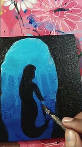 beautiful mermaid painting on canvas🌊🧜‍♀️✨#art#mermaid