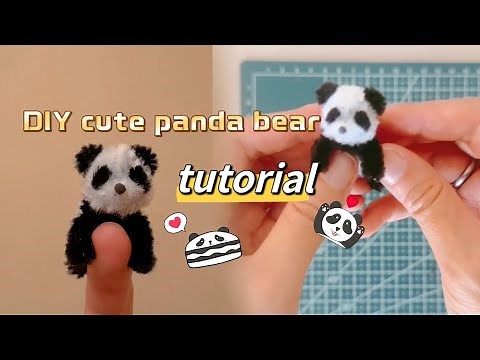 DIY cute tiny panda bear with pipe cleaners#diy #diytutorial #pipecleaners #tutorial #craft