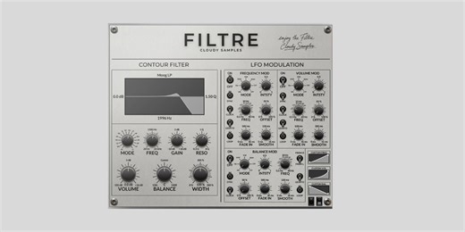 Cloudy Samples releases Filtre, a FREE filter and modulation plugin