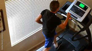 Who really wants to exercise? Apparently this guy. He's running his behind off endlessly on this treadmill. Bless his heart.