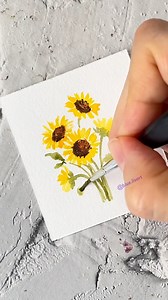 53K views · 447 reactions | A tiny bouquet of sunflowers watercolour #watercolorpainting #aquarelle #aquarelleart #aquarellefacile #sunflowerart #floralwatercolor #flowerpainting #fblifestyle #peintureaquarelle #aquarellkunst | blue.lisart.art | Facebook