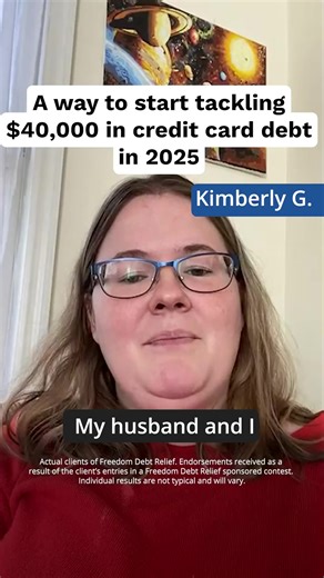 Credit card debt, beat it! Try 1 affordable monthly payment instead. 🥳 | Freedom Debt Relief