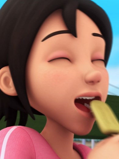 Upin & Ipin aiskrim: adegan Kak Ros & Opah di Upin Ipin
