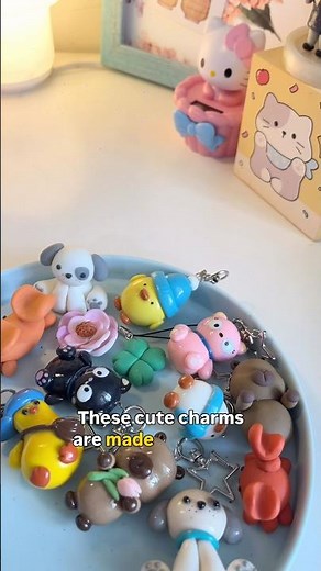 These Tiny Charms Are Made From Clay That Doesn't Need Baking 🤍 #shorts #airdryclay