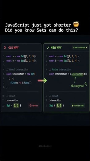 JavaScript Sets Have a New Trick 🤯 #JavaScript #Programming #Coding #WebDevelopment #ECMAScript