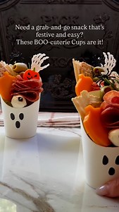 Hosting hack for spooky season → BOO-cuterie Cups! All you need is a Sharpie, some snack fillers, and a few spooky picks 🕷️ Fast. Festive. FUN. Save this for your Halloween spread 🖤 #charcuterieandthings #halloweensnacks #charcuteriecups #halloweenfood #spookysnacks | Charcuterie & Things LLC