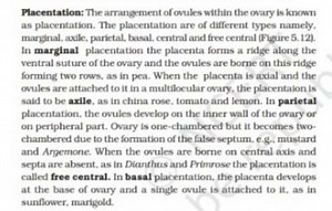 Placentation: The arrangement of ovules within the ovary is kno... | Filo