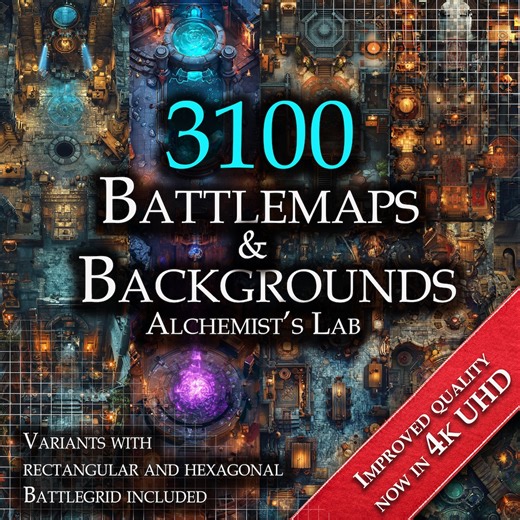 3100 Alchemist’s Lab Battlemaps and Backgrounds (dnd Compatible) – Digital RPG Terrain - Etsy