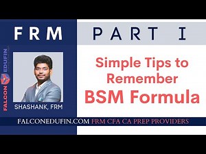 How to remember BSM Formula CA | FRM | CFA Exam