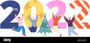 New year 2022 celebrating. People celebrate, happy friends and giant numbers. Christmas holiday characters, office party utter vector banner. Illustration 2022 year greeting, celebrate new year. New year 2022 celebrating. People celebrate, happy friends and giant numbers. Christmas holiday characters, office corporate party utter vector banner Stock Vector Image & Art - Alamy
