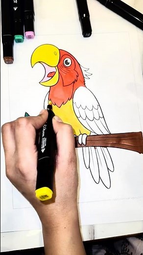 🦜 Let’s color this beautiful parrot together!🌈✨