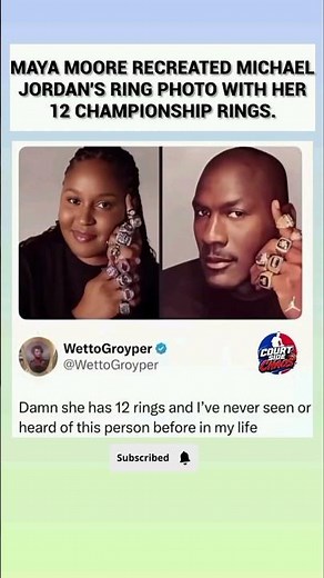 Maya Moore Recreated Michael Jordan's Iconic Photo With 12 Championship Rings 💍🏆 #nba #shorts #viral