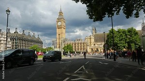 Parliament Square Garden and Big Ben, London, United Kingdom