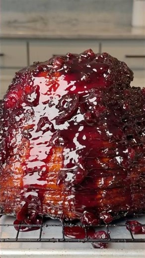 Cherry Bourbon Glazed Ham | Double Smoked Ham Recipe #food