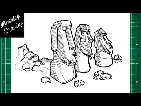 How to Draw Easter Island Moai Statues