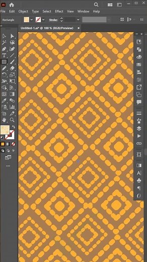 How to Create a Hand Drawn Diamond Pattern in Adobe Illustrator #shorts #foryou #youtubeshorts