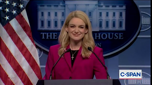 Ashley Padilla transformed into the White House press secretary on Saturday night’s show.