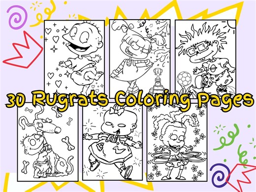 90s Retro Rugrats Coloring Pages: Nostalgic Cartoon Crew (PDF Download) - Etsy